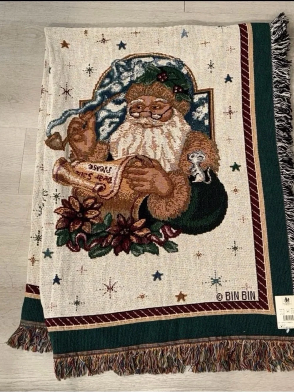 NWT Vintage BIN BIN The Santa Classics Tapestry - Approx Size 50” x 35”